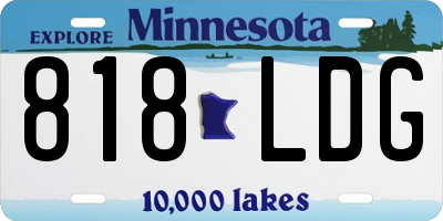 MN license plate 818LDG