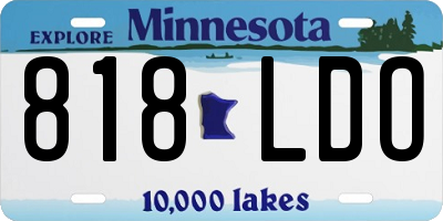 MN license plate 818LDO