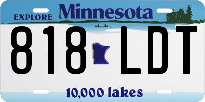 MN license plate 818LDT
