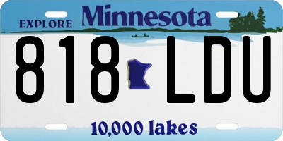 MN license plate 818LDU