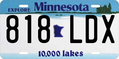 MN license plate 818LDX