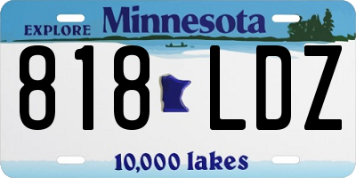 MN license plate 818LDZ
