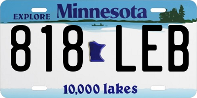 MN license plate 818LEB