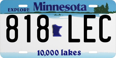 MN license plate 818LEC