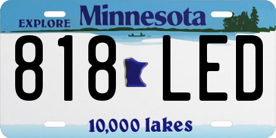 MN license plate 818LED