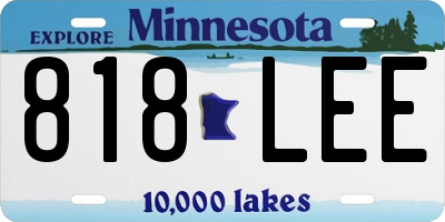 MN license plate 818LEE