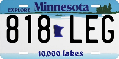 MN license plate 818LEG