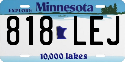 MN license plate 818LEJ