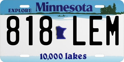MN license plate 818LEM