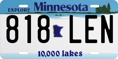 MN license plate 818LEN