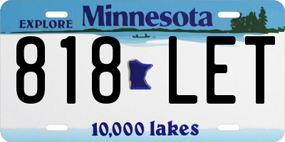 MN license plate 818LET