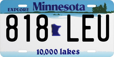MN license plate 818LEU