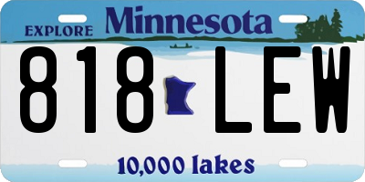 MN license plate 818LEW