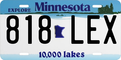MN license plate 818LEX