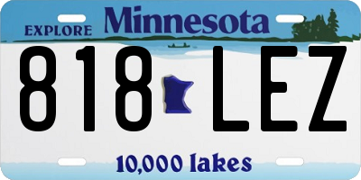 MN license plate 818LEZ