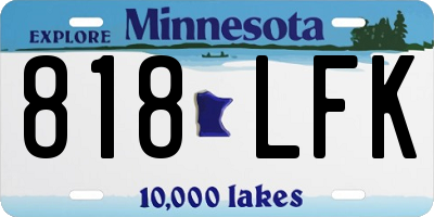 MN license plate 818LFK