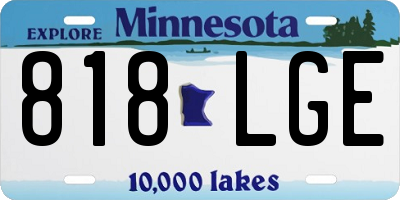 MN license plate 818LGE