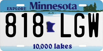 MN license plate 818LGW