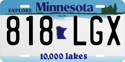 MN license plate 818LGX