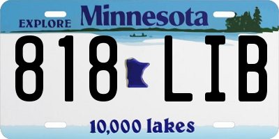 MN license plate 818LIB