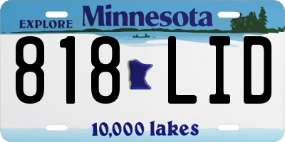 MN license plate 818LID