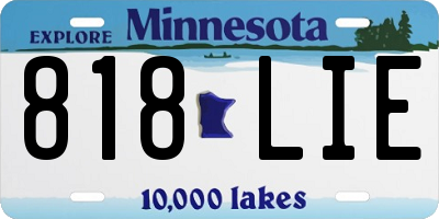 MN license plate 818LIE