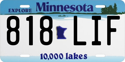 MN license plate 818LIF