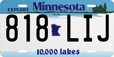 MN license plate 818LIJ