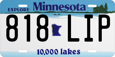 MN license plate 818LIP