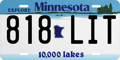 MN license plate 818LIT