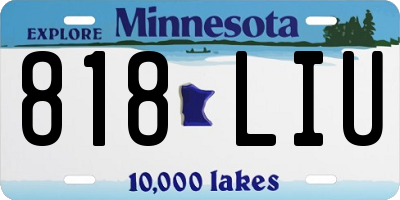 MN license plate 818LIU