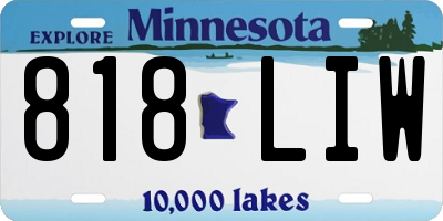 MN license plate 818LIW