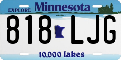 MN license plate 818LJG