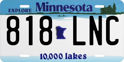 MN license plate 818LNC