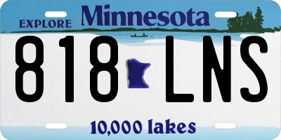 MN license plate 818LNS