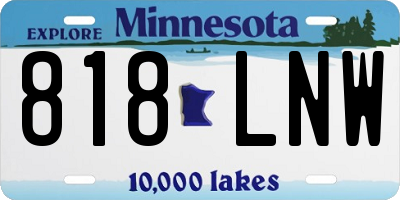 MN license plate 818LNW