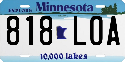 MN license plate 818LOA