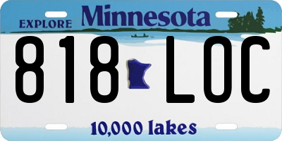 MN license plate 818LOC