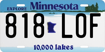 MN license plate 818LOF