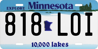 MN license plate 818LOI