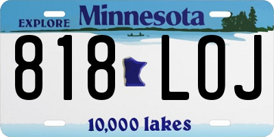 MN license plate 818LOJ