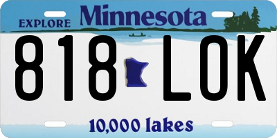 MN license plate 818LOK