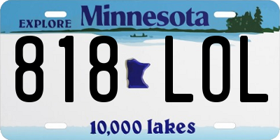 MN license plate 818LOL