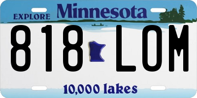 MN license plate 818LOM