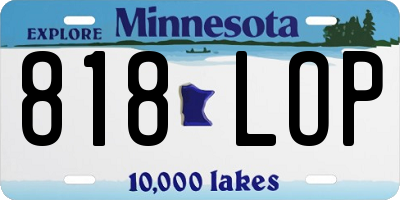 MN license plate 818LOP