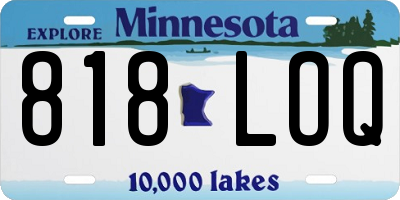 MN license plate 818LOQ