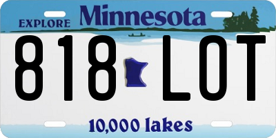 MN license plate 818LOT