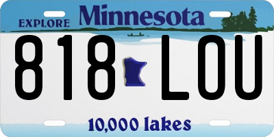 MN license plate 818LOU
