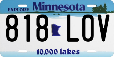 MN license plate 818LOV