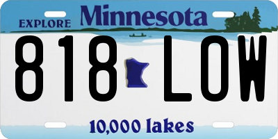 MN license plate 818LOW
